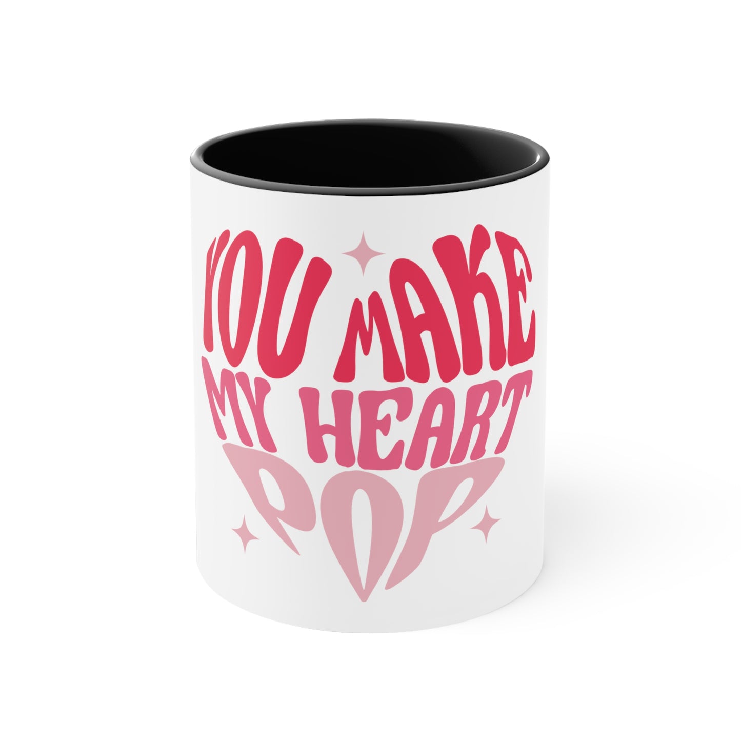 White Heart Popping Mug