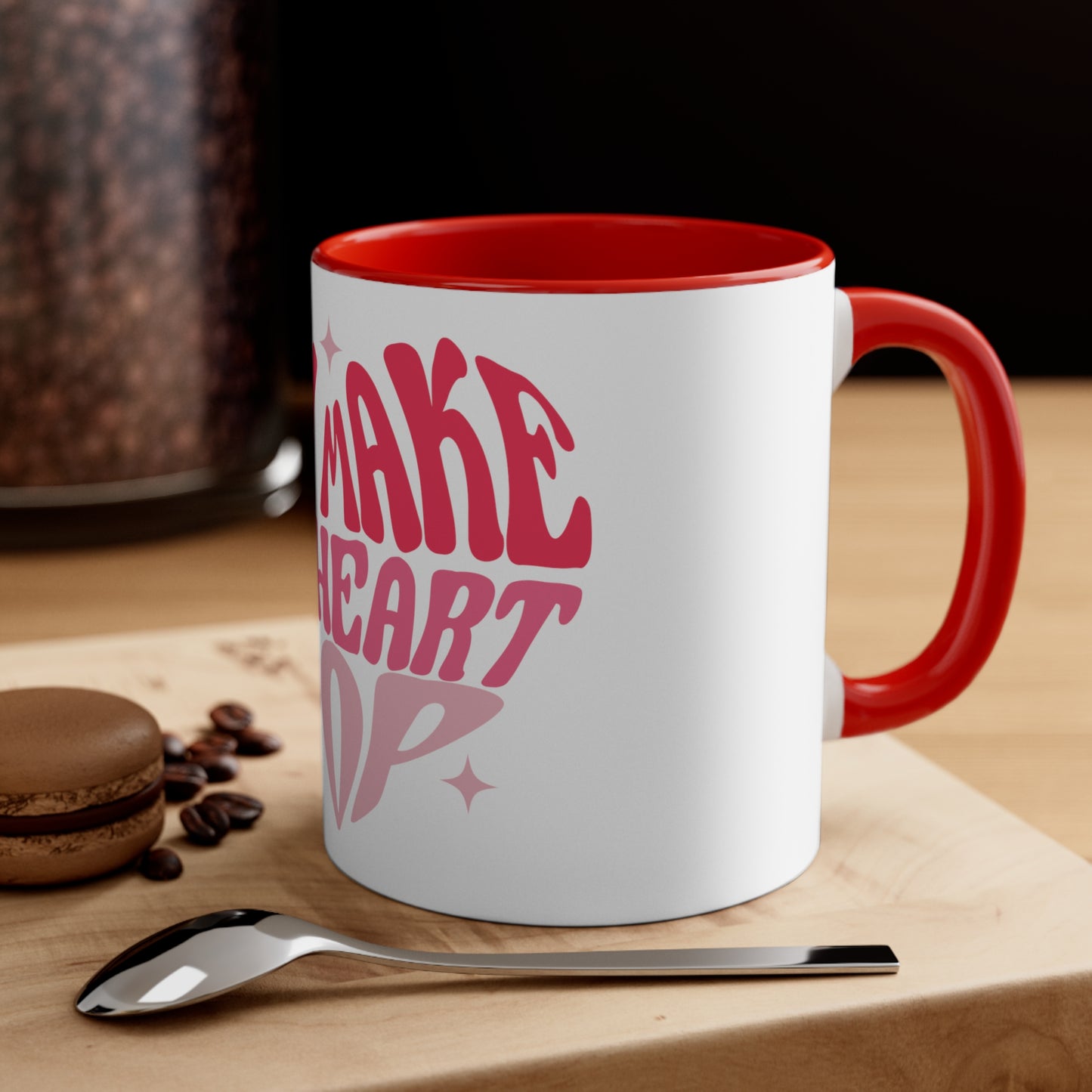 White Heart Popping Mug
