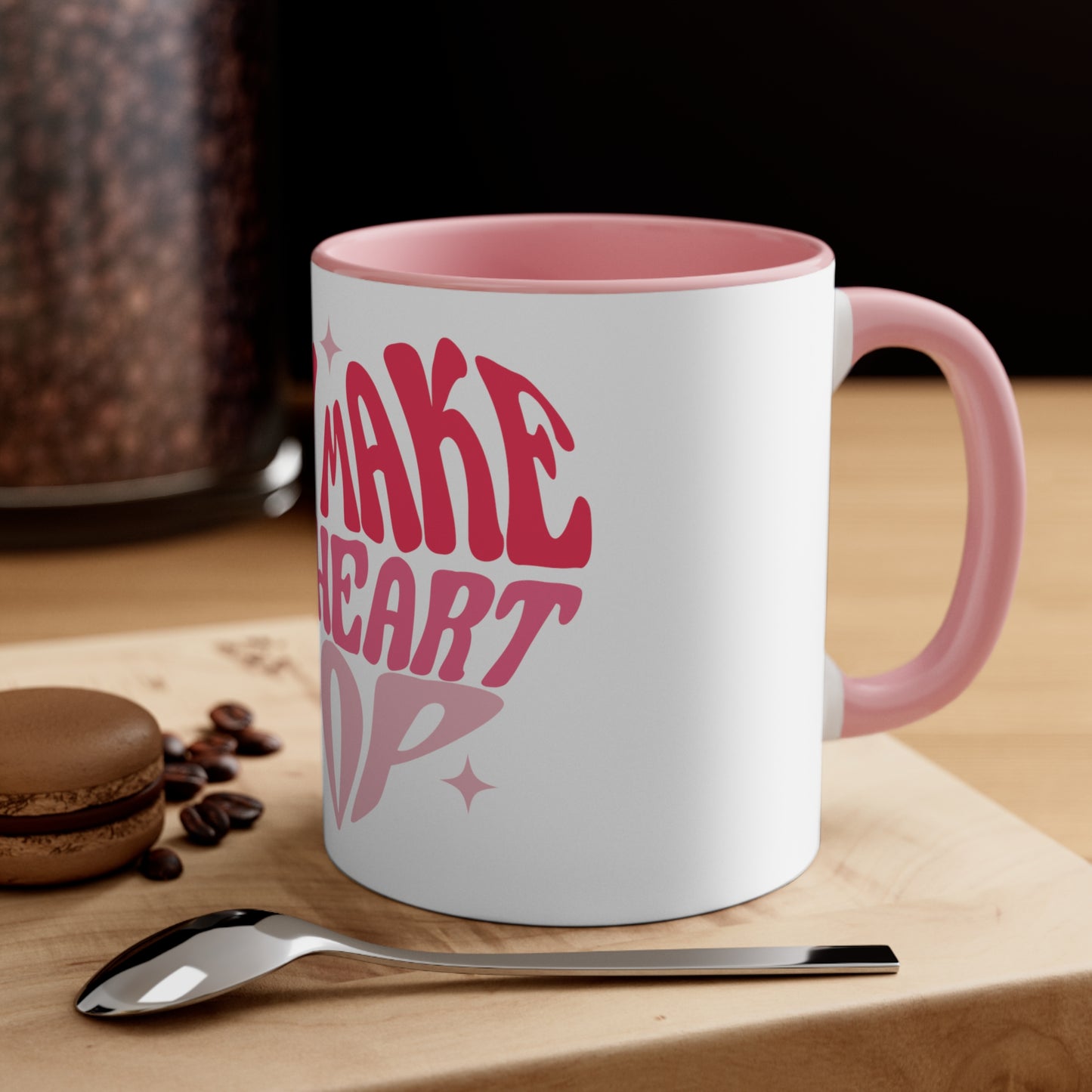White Heart Popping Mug