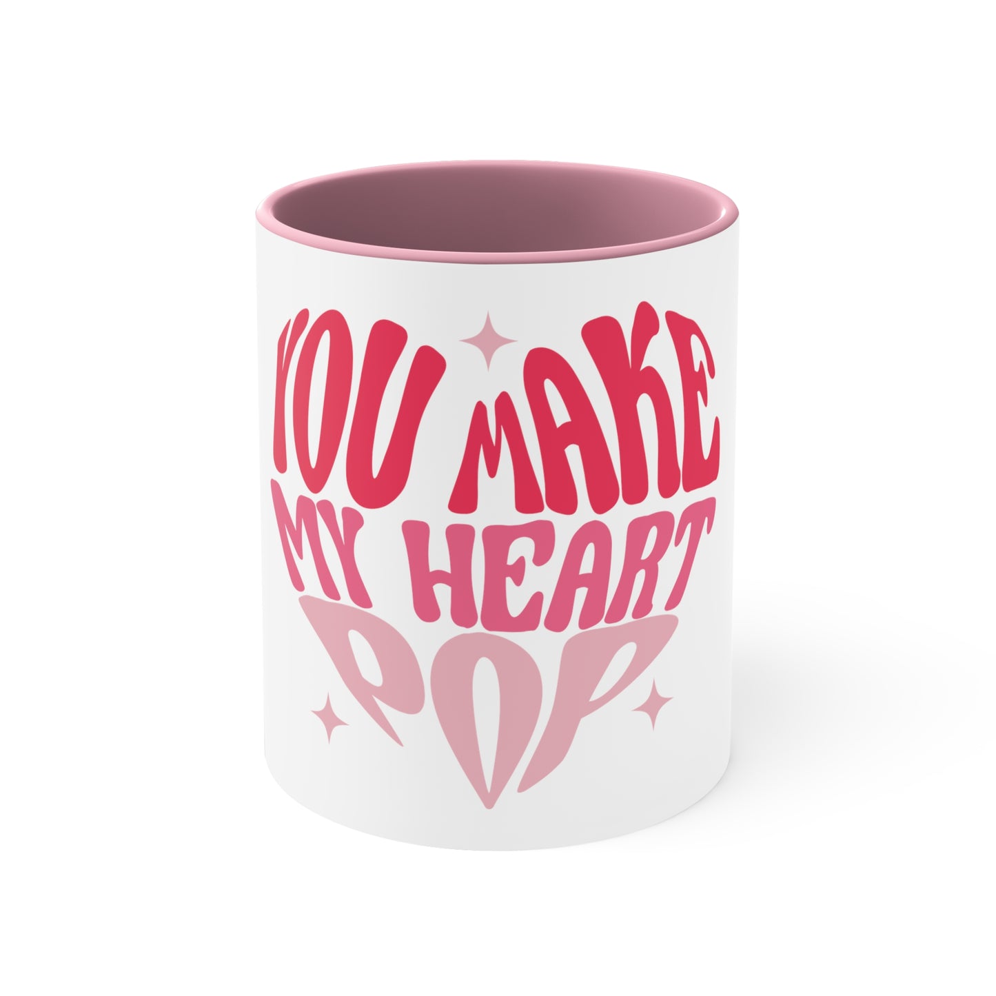 White Heart Popping Mug