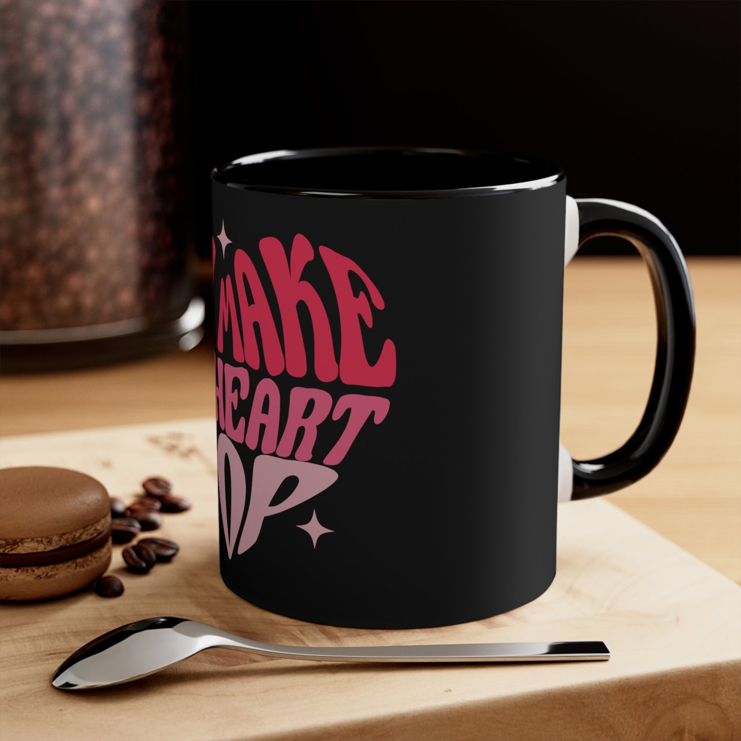 Black Heart Popping Coffee Mug