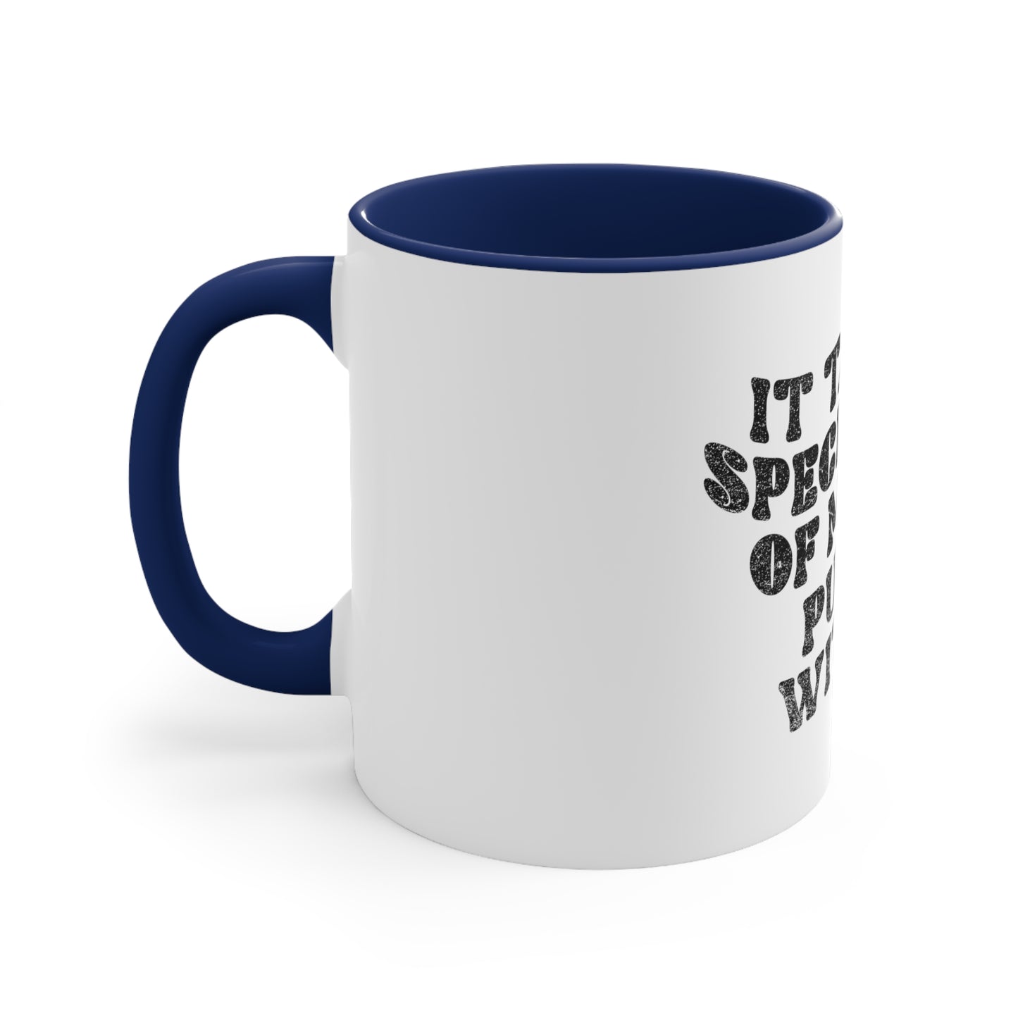 White "Put up With Me" Humor Mug