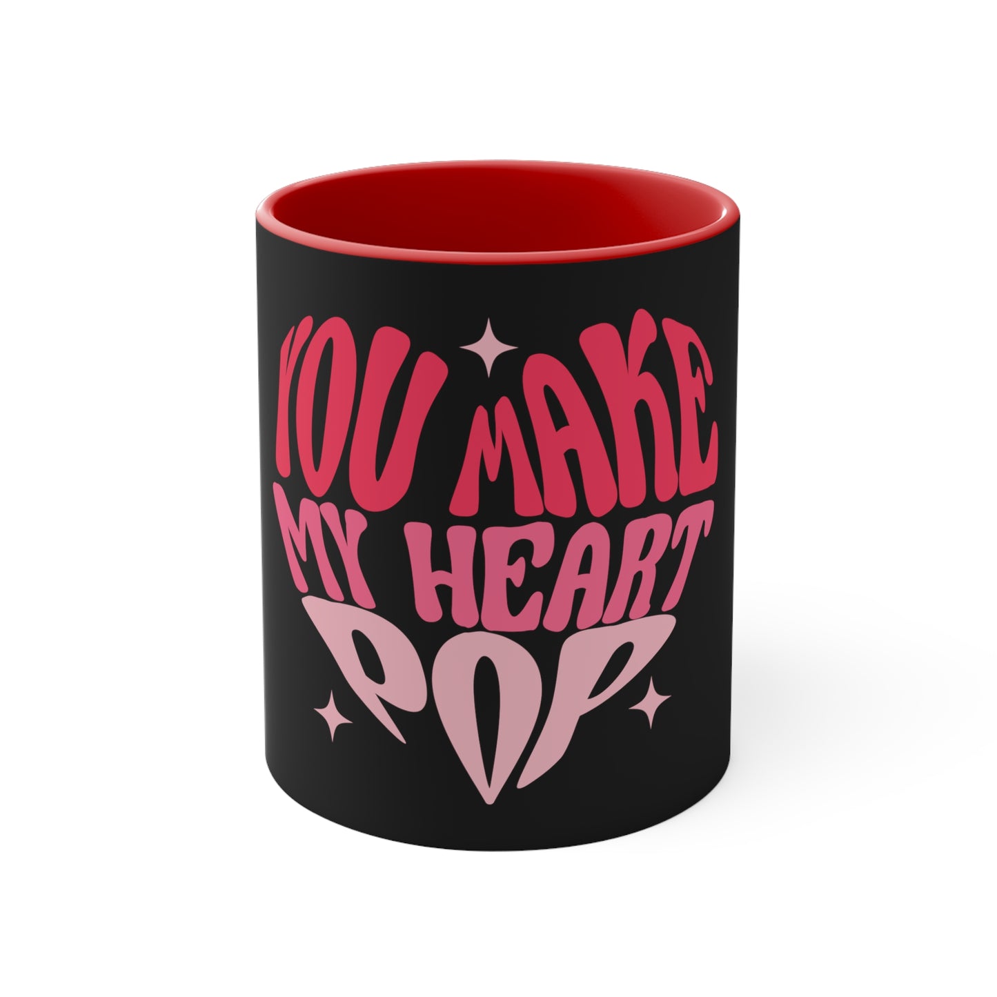 Black Heart Popping Coffee Mug