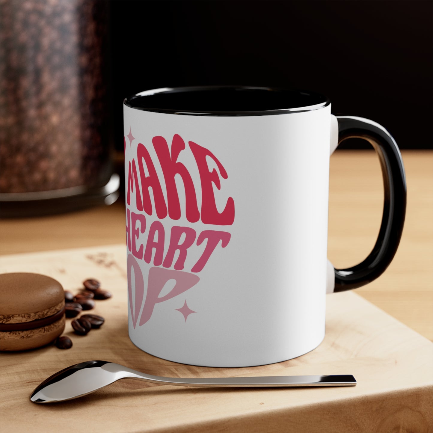 White Heart Popping Mug