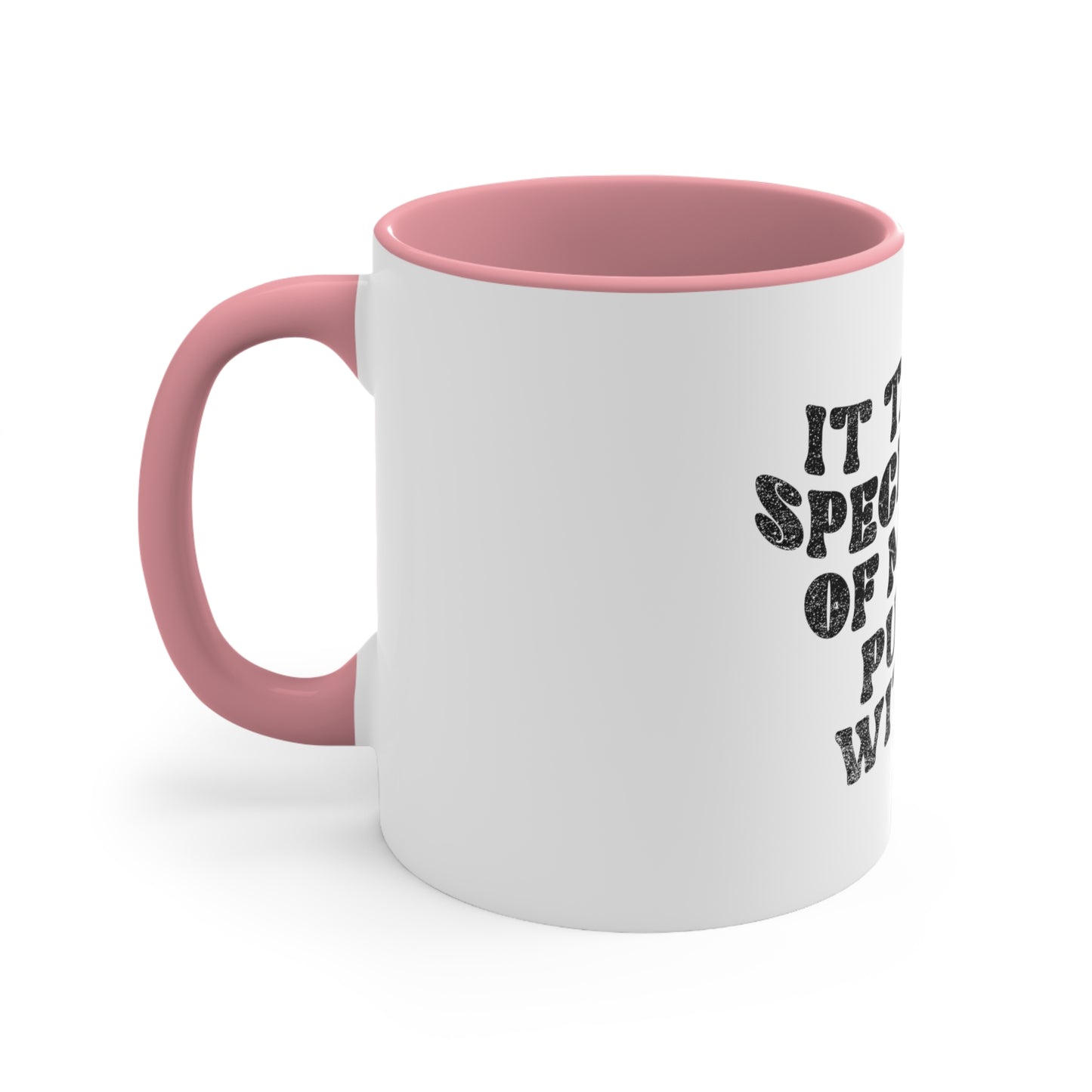 White "Put up With Me" Humor Mug