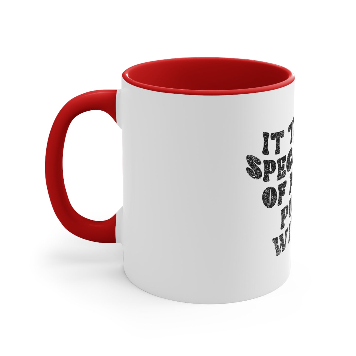 White "Put up With Me" Humor Mug