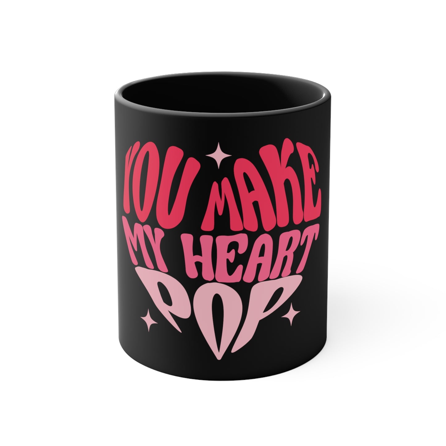 Black Heart Popping Coffee Mug